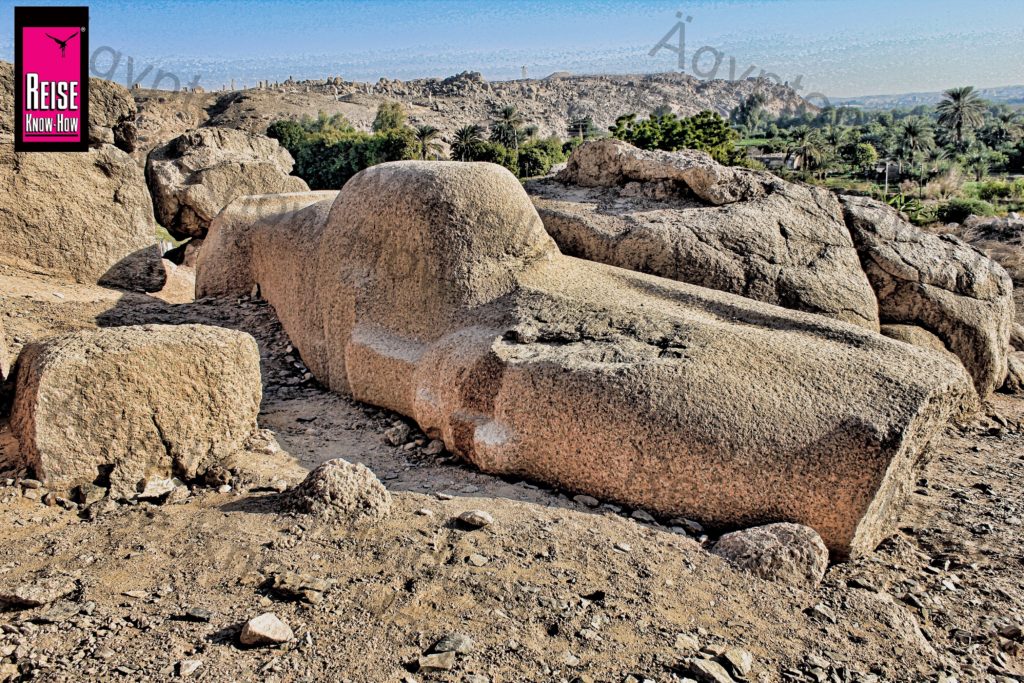 Unfertige Osirisfigur im Steinbruch von Shellal